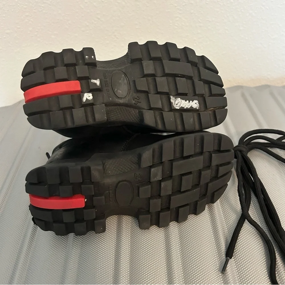Kids leather black boots Made in‎ Italy lace up winter boots